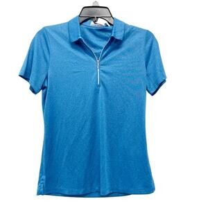 Callaway Women's Opti-Dri Quarter Zip Polo Heather Golf Shirt Blue Size XS‎
